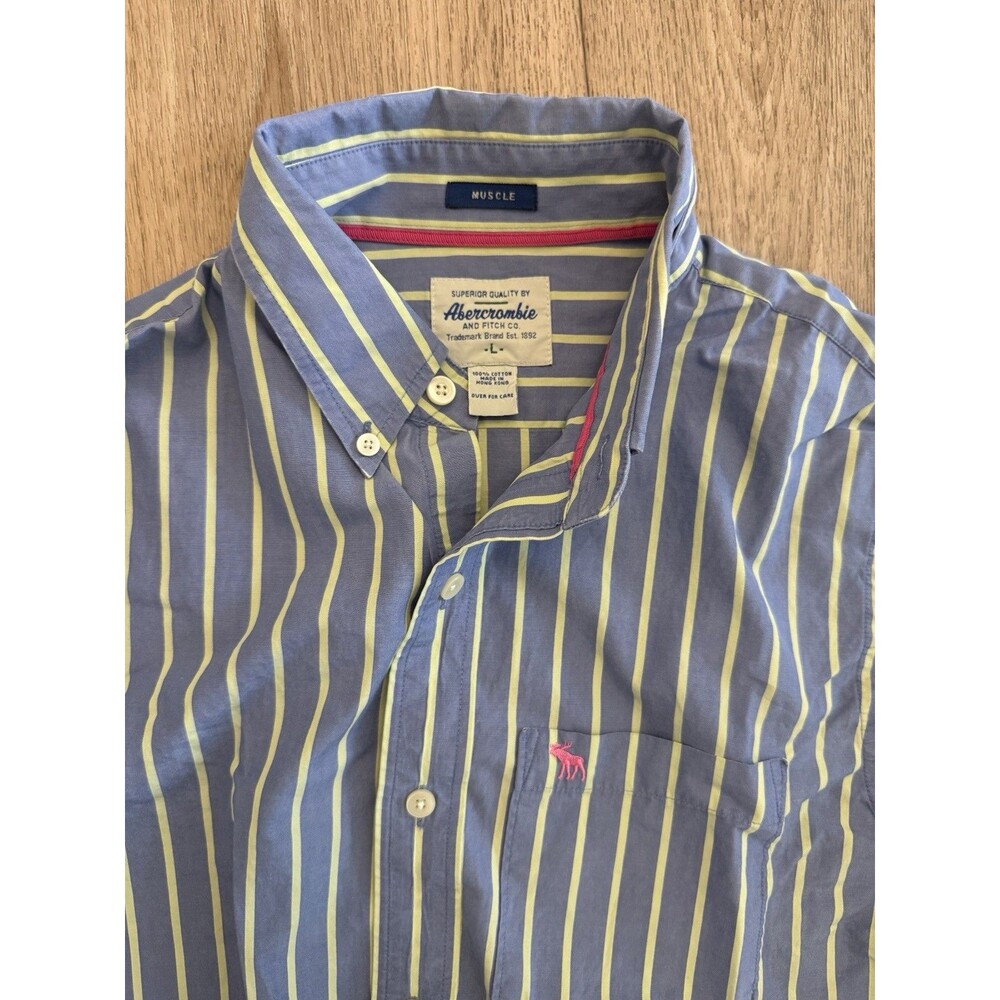 Men’s Large Vintage Y2K Abercrombie And Fitch Muscle Fit Button Down Shirt